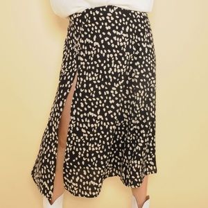 High Rise Flowy Skirt with Slit